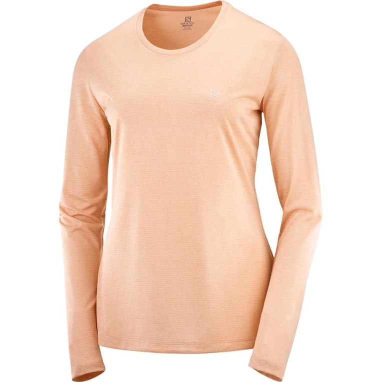 Camiseta Salomon Agile Long Sleeve Feminino Abricó | PT I15762